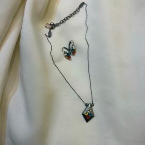 Sabika multicolor necklace with matching earrings